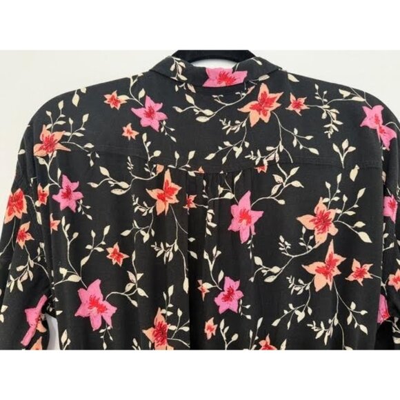 Free People Lighten Up‎ Boho Dress Sz L Black Floral Fairy Flowy Feminine Mini - Picture 9 of 14